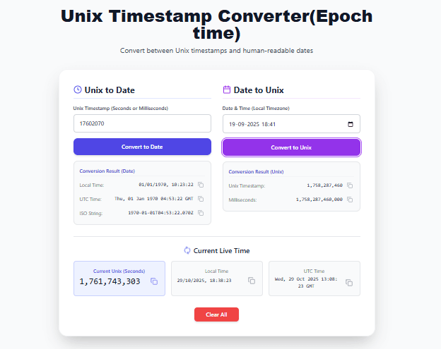 Unix Timestamp Converter – Convert Time & Date Instantly