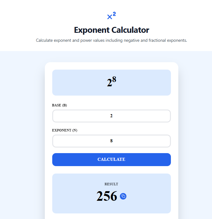 Exponent Calculator: Solve Powers Fast with Step-by-Step Solutions