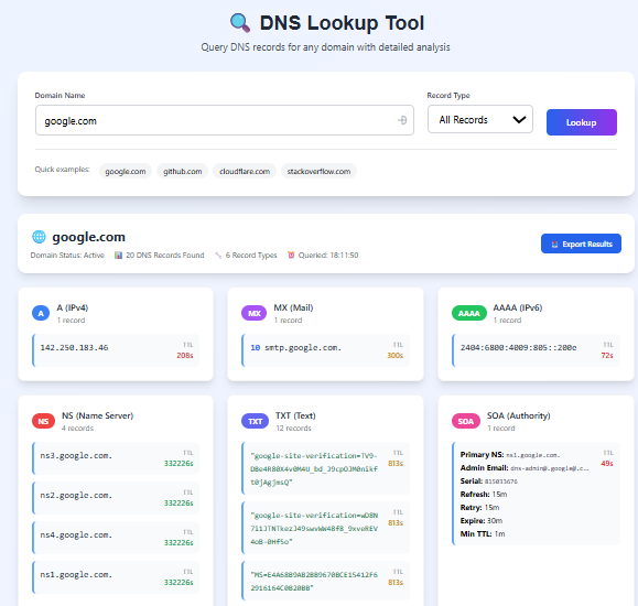 DNS Lookup Tool – Analyze & Troubleshoot DNS Records