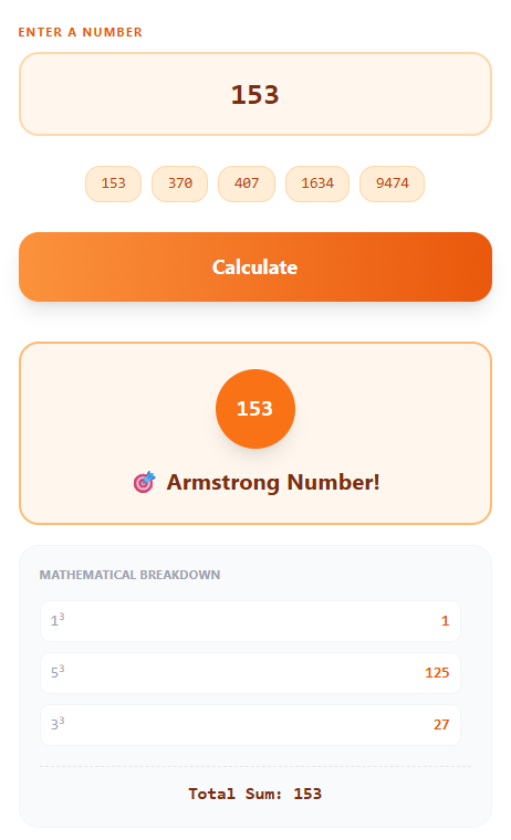 Armstrong Number Calculator: Check Narcissistic Numbers Step by Step