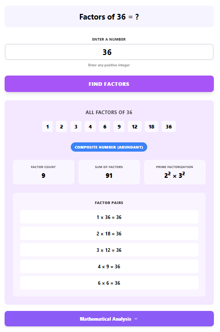 Factor Calculator: Find All Factors of Any Number Step by Step